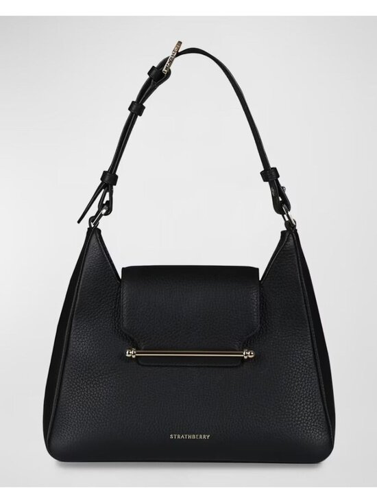 Strathberry Handbags - Strathberry Multrees Flap Leather Hobo Bag  Black Leather